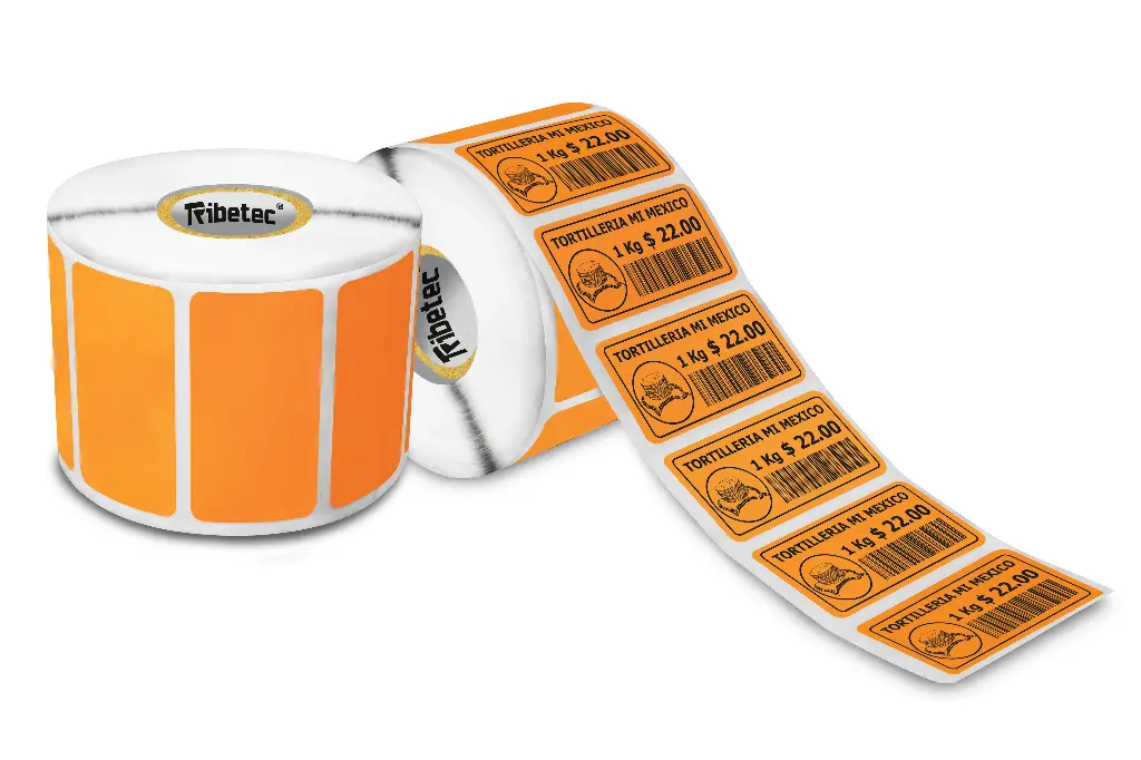 [051025TD011P1485C1P1K0] Etiqueta Térmica Naranja Claro 2x1 (51x25 Mm) C/ 1000 Pzs C1 Full