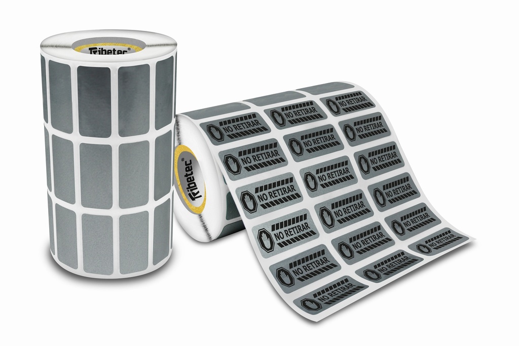 Etiqueta Void Seguridad 30x14 Mm Plata Rollo 2,000 Pzas C1