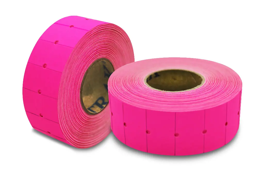 [8GS-FRS-ROLLO] Etiquetas Rosa Fluorescente 21x12 Mm