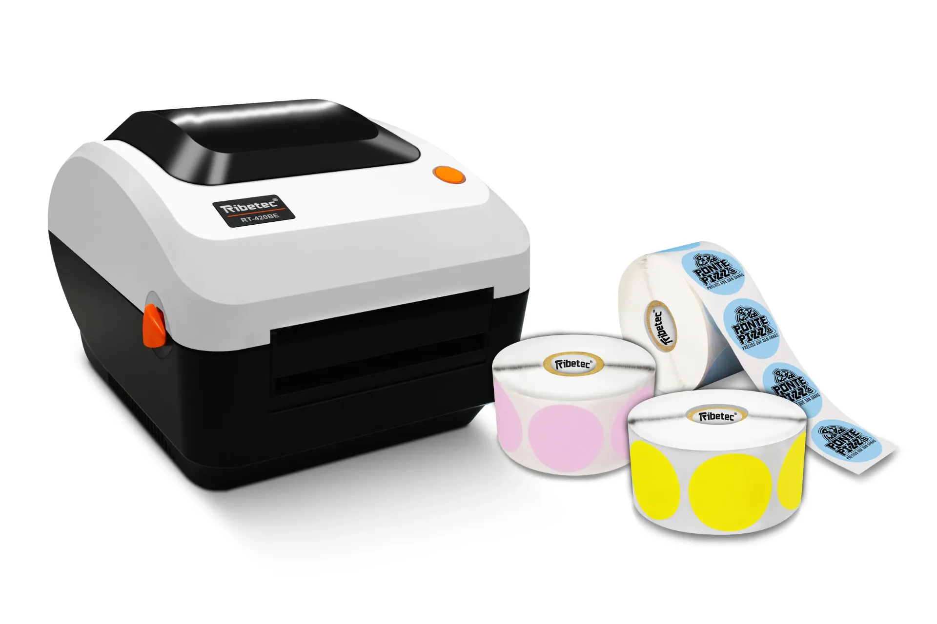 Kit Impresora RT-420BE Etiquetas Circulares 40 mm Térmicas Varios Colores