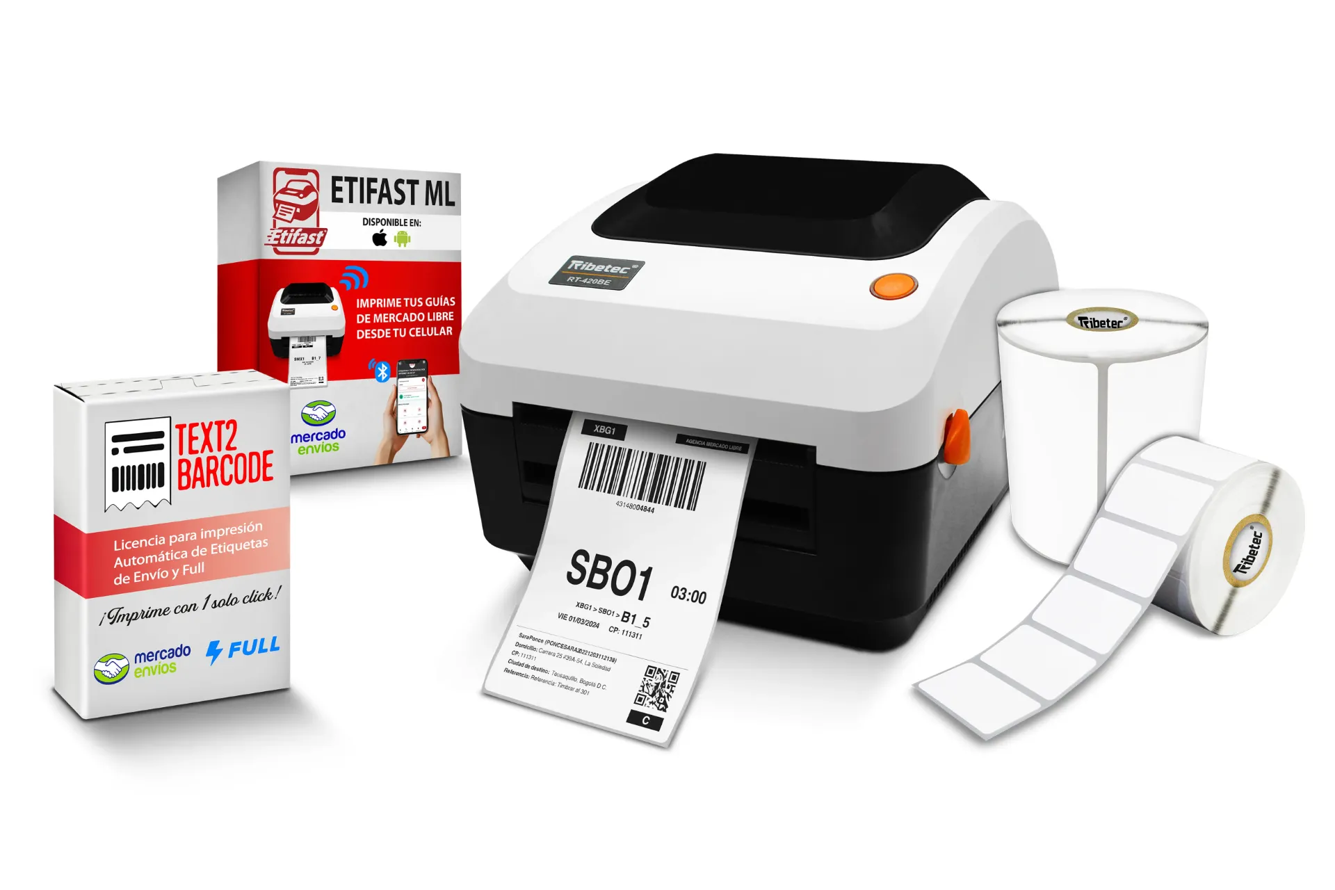 Kit Impresora RT-420BE Etiquetas Térmica Códigos Mercado Full C/fact