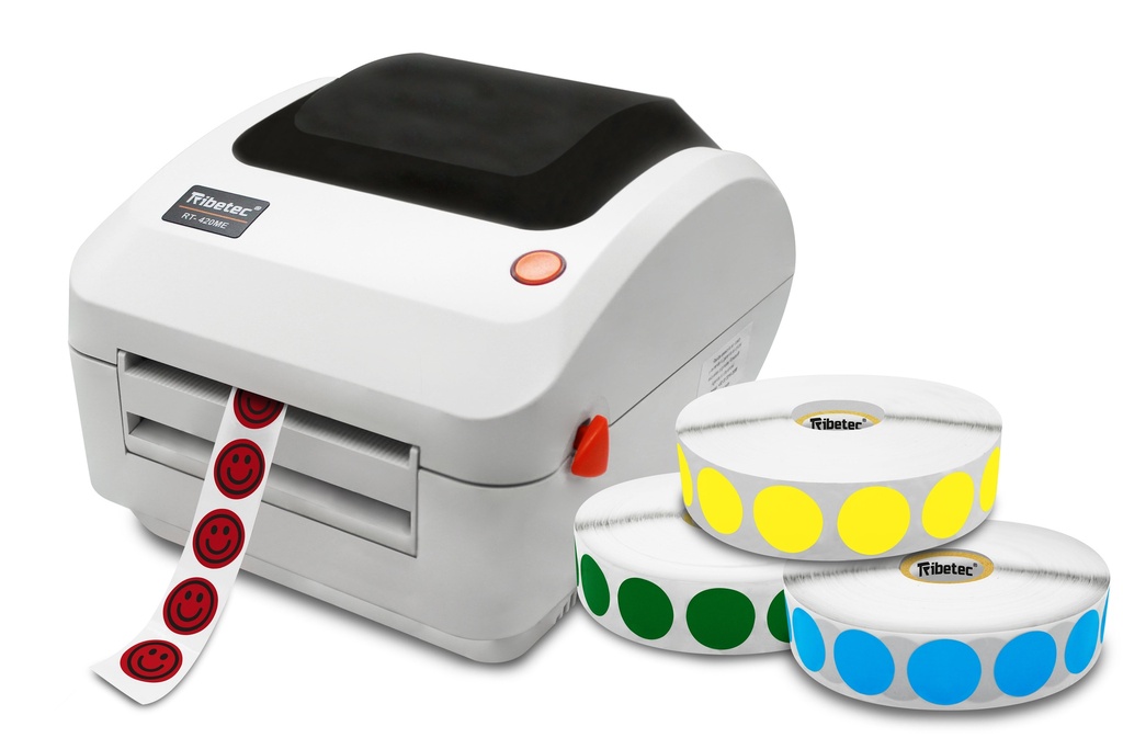 Kit Impresora Térmica Etiqueta Circular 20x20 Mm 4 Colores