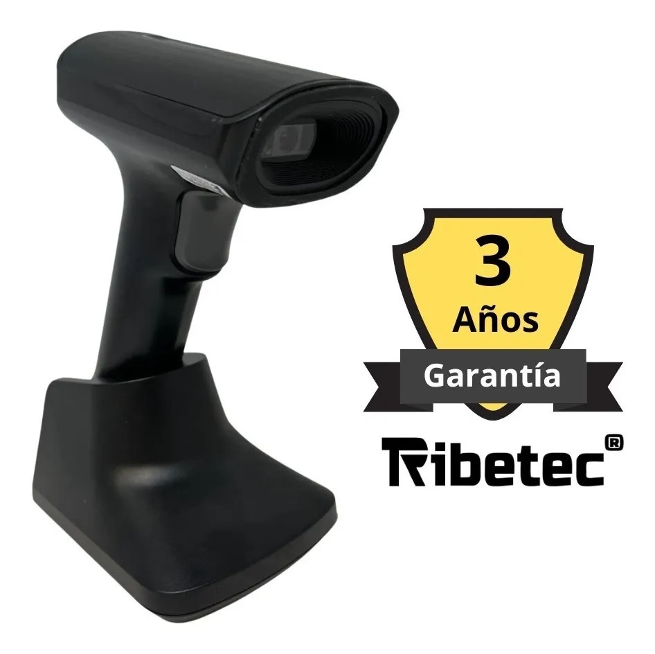 Lector Código De Barras Inalambrico Bt Ribetec 1d/2d Qr Base