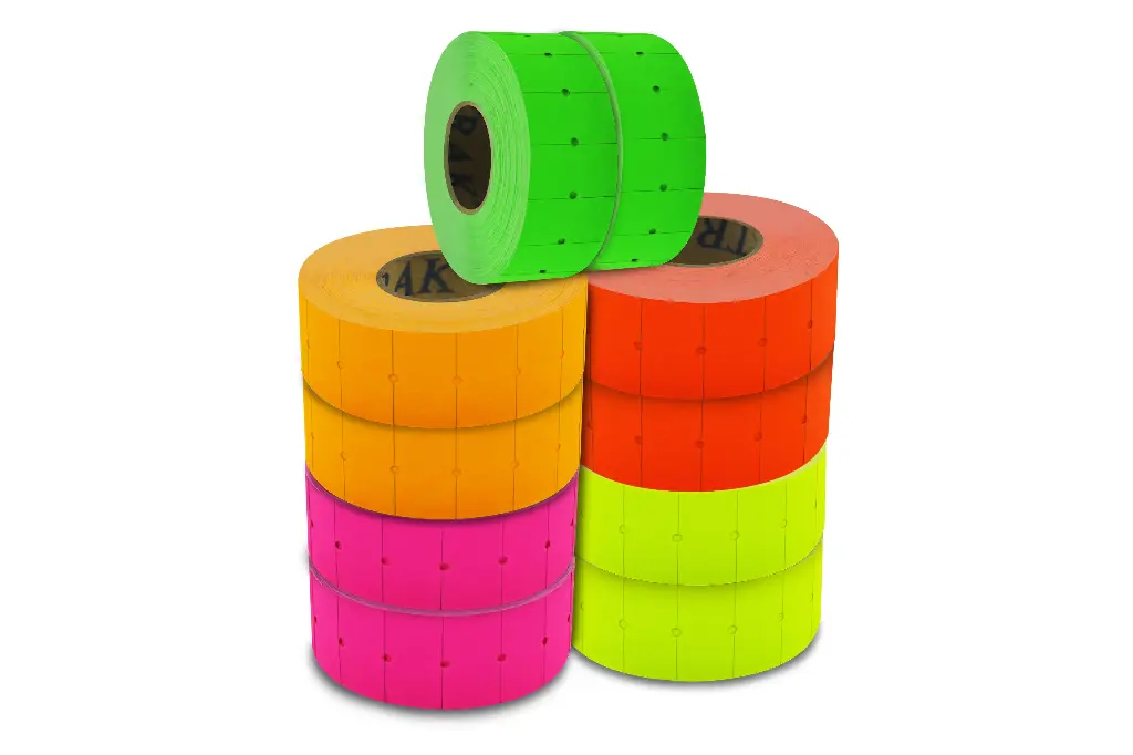 [PAQ10-21X12MM-COLORES] Paquete 10 Rollos Etiqueta 21x12 mm, 5 Colores