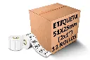 Paquete 12 Rollos Etiqueta Térmica 2x1 (51x25 Mm) Full 1000 Pzs C/u