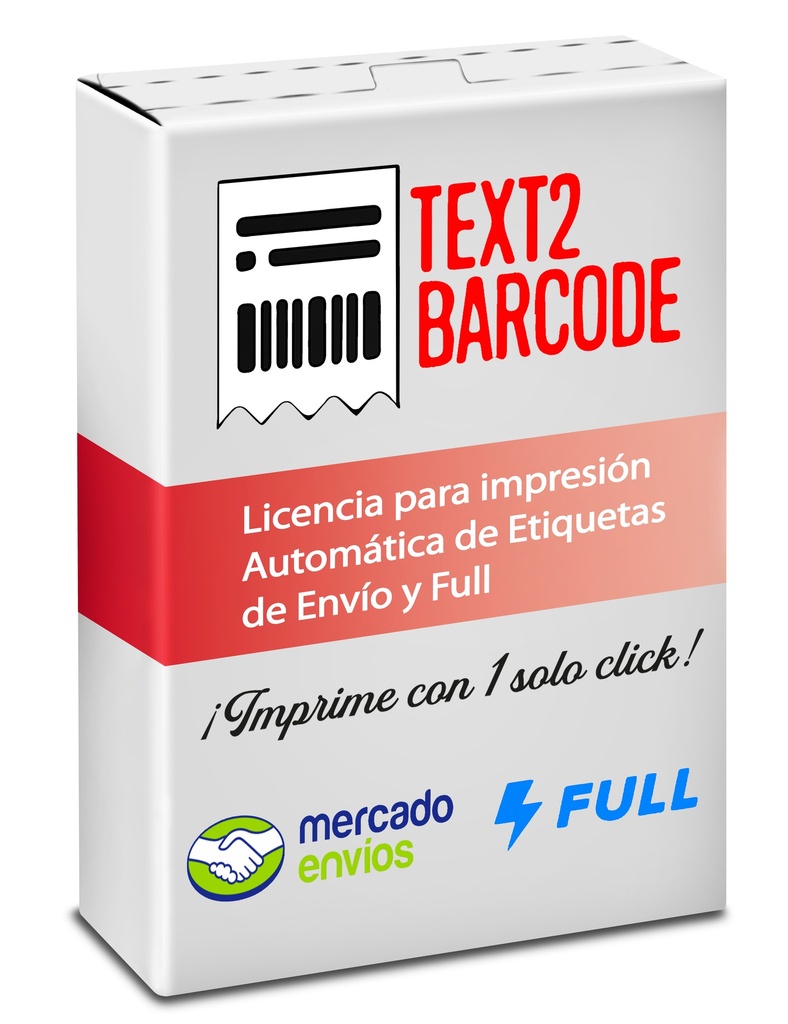 Software Digital impresión de etiquetas mercado envíos full oficial Text2barcode