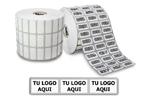 [MAQ12000-27X13-TD01-2P] Etiqueta Personalizada Térmica Directa 27x13 Mm Rollo 12,000 Pzas C1