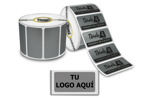 [MAQ1000-51X25-SEGURIDAD VOID GRIS] 1,000 Etiquetas De Seguridad Void 51x25 Mm Personalizadas