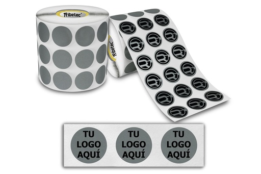 [MAQ1000-20X20-VOID CIRCULAR GRIS] 1000 Etiquetas Personalizadas Void Seguridad 2x2 Cm Circular