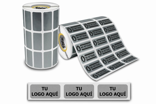[MAQ2000-30X14-SEGURIDAD VOID] 2,000 Etiquetas Void Seguridad 30x14 Mm Plata Personalizado