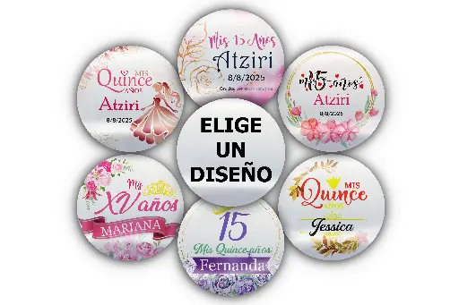 250 Etiquetas Para Xv Años Personalizadas 4 Cm Recuerdos Plastificadas