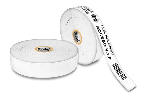 [025260BB091P000KC1N250] 250 Pulseras Brazaletes Plástico Impresora Térmica Ribetec Blanco