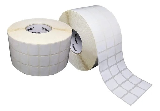 [PAQ3-30X22BB01C16K-BLANCA] 3 Rollos Etiqueta Bopp Plástica 30x22 Mm 6,000 Pzs C/u