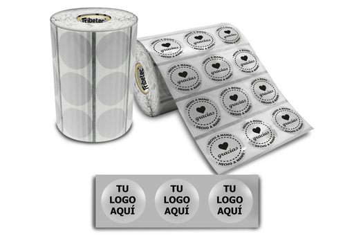 [MAQ3000-30X30-CIRCULAR TRANSPARENTE] 3,000 Etiquetas Personalizadas Circulares Transparentes 3 Cm