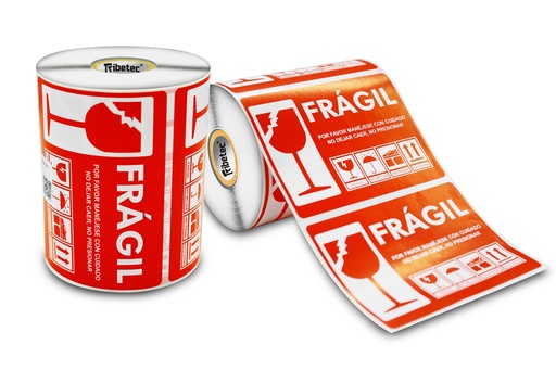 [ETI20102076CS2411071211] 500 Etiquetas Frágil Maneje Con Cuidado No Mojar 102x76 Mm