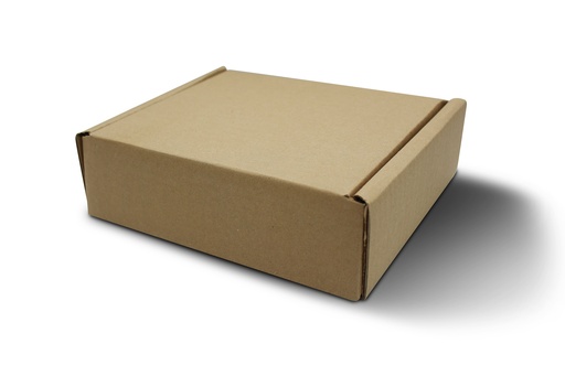 [ME-CAJA2018] Caja de cartón kraft tipo pizza troquelada 20 x 18 x 6 cm