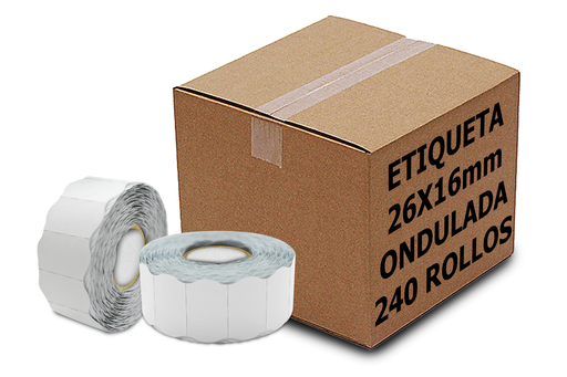 [PAQ240-JC20-BCO-ROL] Caja 240 Rollos Ondulada 26x16 Para Jolly 1000 C/rollo