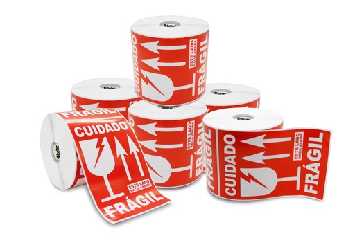 [XXXXX102152CS2206281235] Etiqueta Frágil 4x6 (102x152 Mm) Rollo C/ 500 Pzas C1