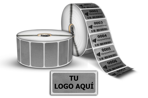 [MAQ2500-51X25-SEGURIDAD VOID GRIS] Etiqueta Seguridad Void 51x25 mm Personalizada Rollo 2500 piezas