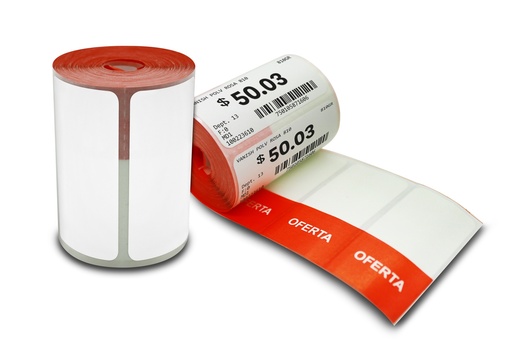 [051025BB091P2345C1G1K0] Etiqueta Termica Directa Platificada 51*25 C1 300 Pzas Roja