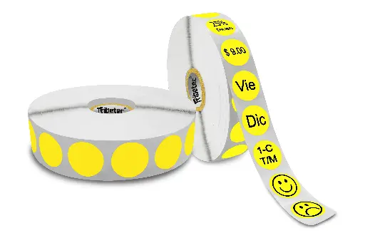 [020020TD011P000YC1O3K0] Etiqueta Térmica Circular Amarilla 20x20 Mm Rollo 3000 Pz C1