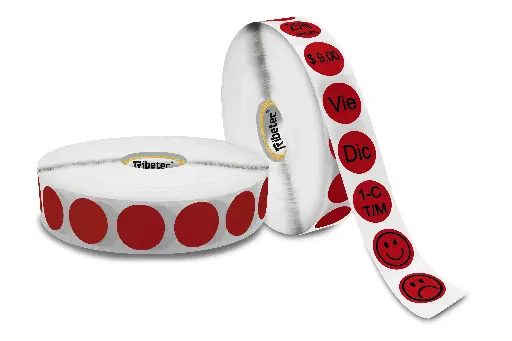 [020020TD011P2035C1O3K0] Etiqueta Térmica Circular Roja 20x20 Mm Rollo 3,000 Pzas C1