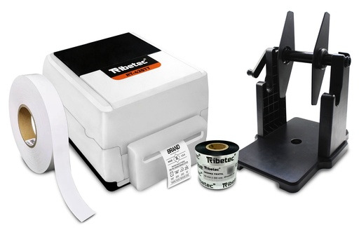 [KIT-425TT-NYLON CONTINUO] Kit Impresora Con Cortador + Etiquetas Ropa + Ribbon Textil