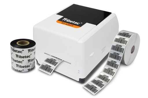 [KIT-425TT-ETIQUETA ACTIVO FIJO] Kit Impresora De Etiquetas Para Activo Fijo Plata + Ribbon