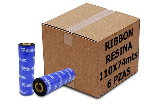 [PAQ6-110X74-RIBBON RESINA] Paq 06 Ribbon De Resina 110x74 Mts P/ Impresora De Etiquetas