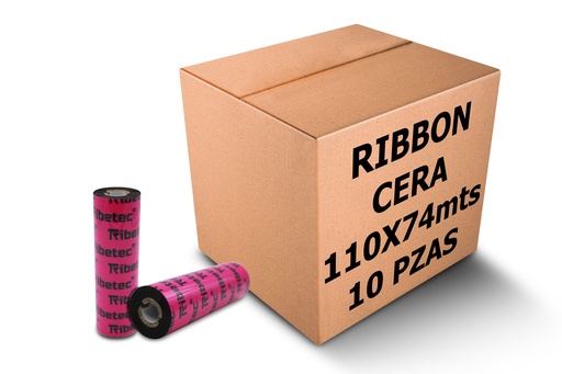 [PAQ10-110X74-RIBBON CERA] Paq 10 Ribbon De Cera 110x74 Mts Impresora De Etiquetas Fact