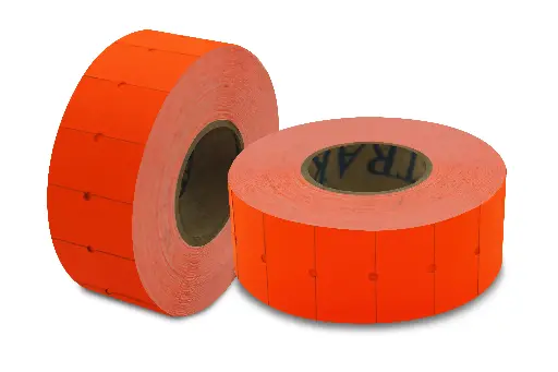 [8GS-FRJ-ROLLO] Rollo De Etiquetas Naranjas Fluorescentes 21X12 Mm