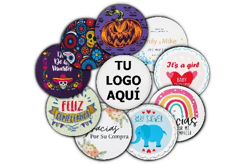 Etiquetas Redondas Personalizadas A Color 4 Cm Papel