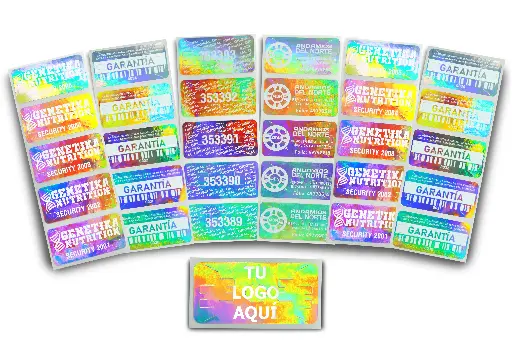Hologramas De Seguridad 51x25 Mm Logo Texto Num Serie