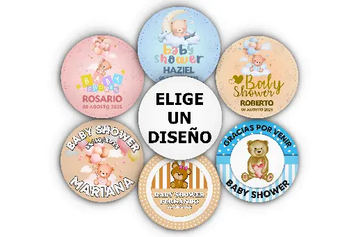 250 Etiquetas Baby Shower Niño Niña Personalizadas 4 Cm 